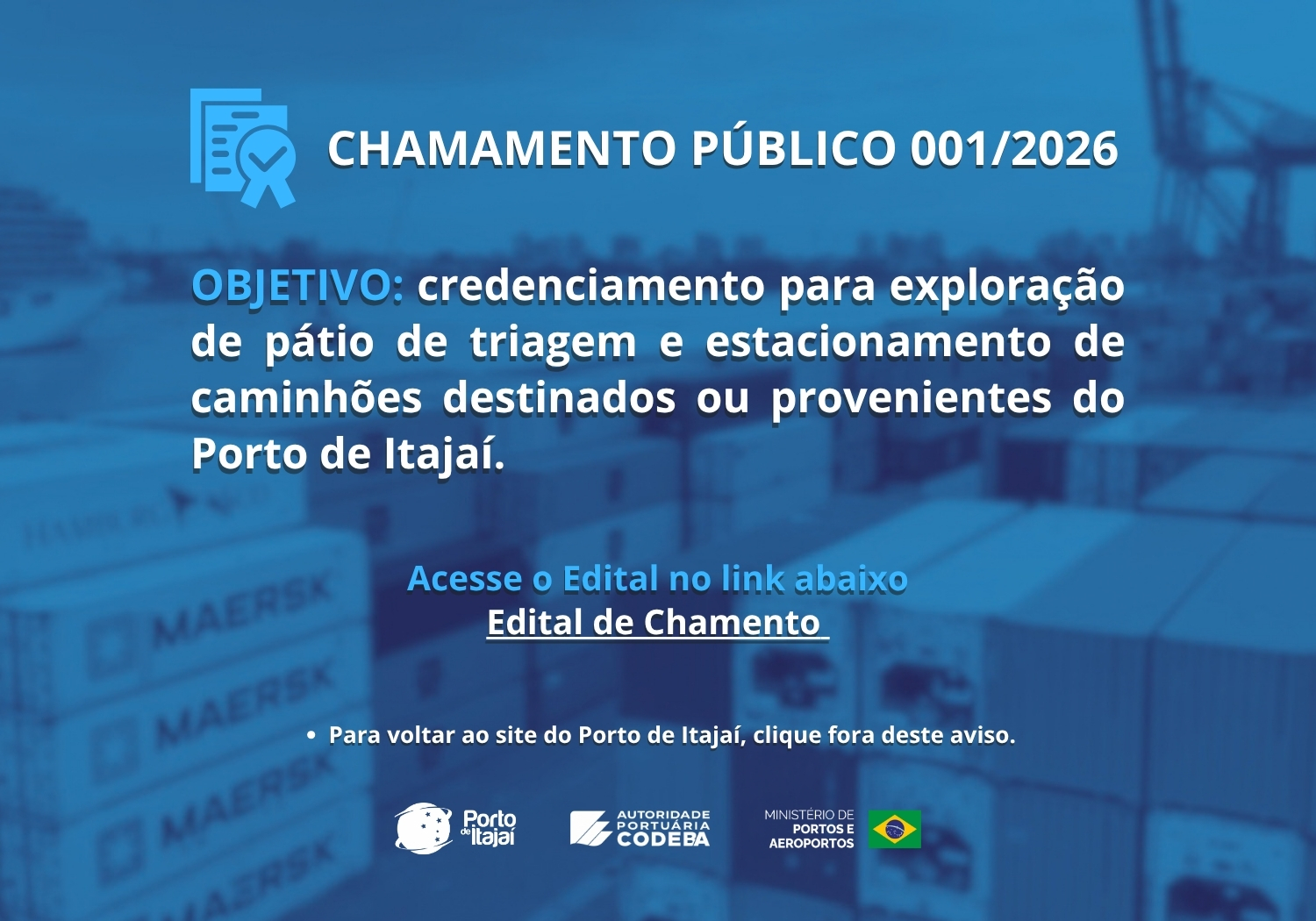 CHAMAMENTO PUBLICO 001/2026