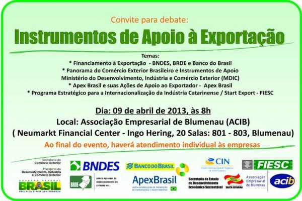 BRDE promove workshop de Apoio à Exportação, terça-feira, dia 9, em Blumenau